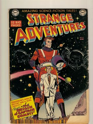 Strange Adventures 9 1st App Of Captain Comet 6/51 Golden Age 1/8 Piece Off Cvr