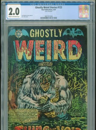 1954 Star Publications Ghostly Weird Stories 123 L.  B.  Cole Cgc 2.  0 Cr - Ow Box8
