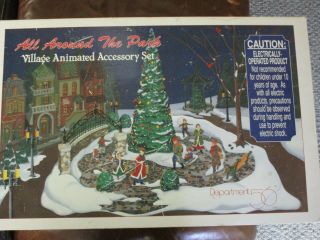 Dept 56 All Around The Park Village Animated Accessory Set Christmas 52477