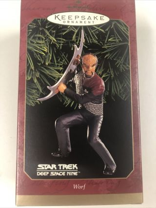 Hallmark Keepsake Ornament Star Trek Worf 1999 Deep Space Nine Klingon Nib