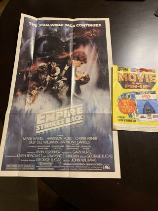 Vintage Star Wars Empire Strikes Back Topps Movie Poster 12x20