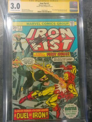 Iron Fist 1 First Issue Marvel Comics Book 1975 Signed By Chris Claremont Grade