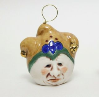 Christmas Salamander Pottery Bell Jester Two Faces Happy/sad