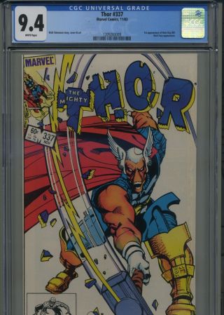 Thor 337 First Beta Ray Bill Cgc 9.  4 White Pages