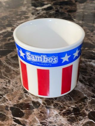Vintage Sambo’s Restaurant Coffee Cup Mug 1970s Usa Flag