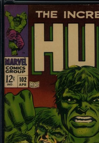The Incredible Hulk 102 CGC 6.  0 (Marvel,  1968) Premiere Issue Origin retold 2