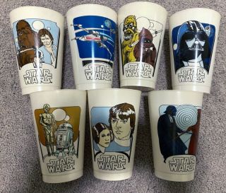 Set Of 7 Missing 6 Limited Edition 1977 Vintage Star Wars Coca Cola Promo Cups