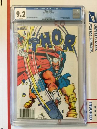 Thor 337_cgc 9.  2_1st Beta Ray Bill_newsstand Edition_simonson S/a_white Pages