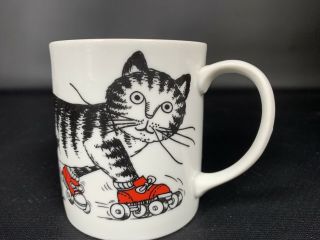 Kilban Cat On Roller Skates Coffee Mug Cup Made In Japan Otagiri