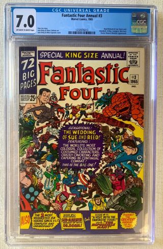 Fantastic Four Annual 3 Cgc 7.  0 F/vf - Jack Kirby 1965 Marvel Comics