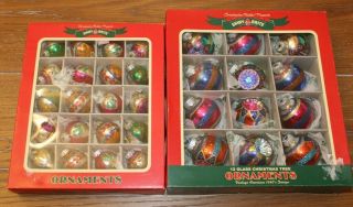 Christopher Radko Shiny Brite Christmas Ornaments Set Of 2 Boxes