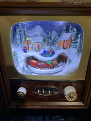 Roman,  Inc Retro Tv Christmas Musical Train 1950 Music Box