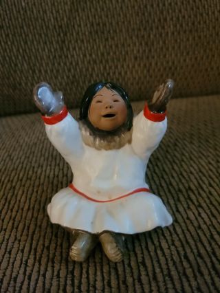 Vintage 1991 C.  Alan Johnson " Nellie " Alaskan Eskimo Child Girl Figurine