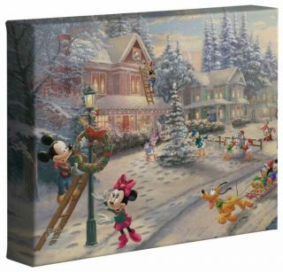 Thomas Kinkade Studios Mickeys Victorian Christmas 8 X 10 Wrapped Canvas