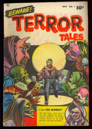 Beware Terror Tales 1 Owner Pre - Code Horror Fawcett Comic 1952 Vg -