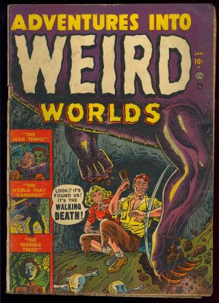 Adventures Into Weird Worlds 1 Owner Pre - Code Horror Atlas 1952 Gd