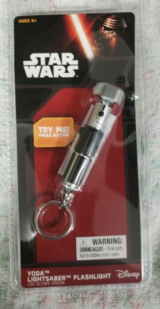Star Wars Yoda Baby Light Saber Keychain Flashlight Disney In Package
