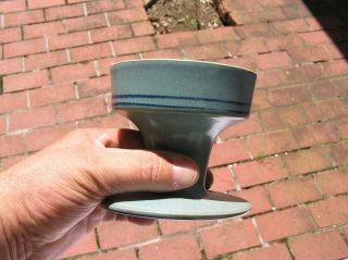 Rare Vintage Bennington Potters Blue Stripe Candle Holder Vermont