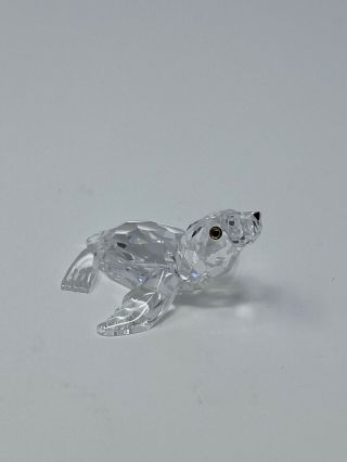 Retired Swarovski Silver Crystal Baby Sea Lion Pup Seal Figurine W/ Box and 2