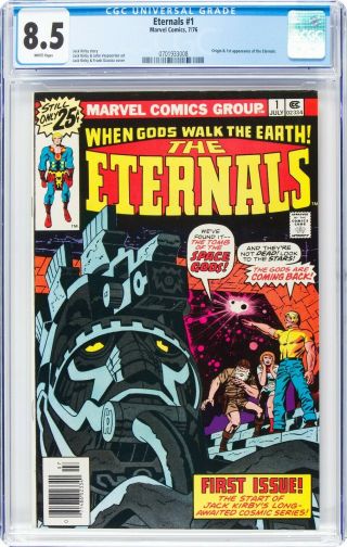 The Eternals 1 (marvel,  1976) Cgc 8.  5 White Pages Film Debut In Early 2021