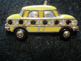 Swarovski Swan Yellow Taxi Cab Brooch Vintage Very Rare Hard To Find 279