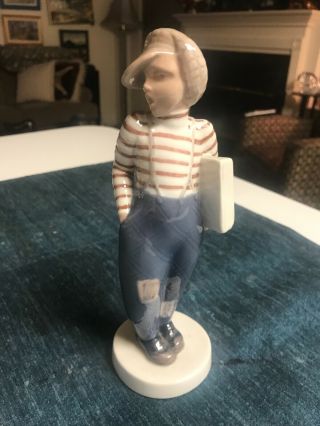 8 " Bing Grondahl B & G 2148 Boy With Papers Figurine