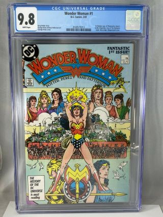 Wonder Woman 1 Cgc 9.  8 Nm/mt Dc Comics George Perez Art White Pages 1987 2/87