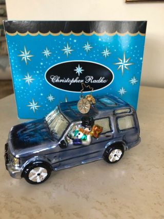 Vintage Christopher Radko Land Rover Glass Ornament