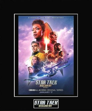 Star Trek Discovery Main Cast Collage 8 " X 10 " Photo - 11 " X 14 " Black Matted