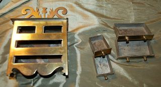 Scottish Thistle Antique Brass Miniature Chest Of Drawers Dresser Jewerly Box