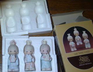 Vintage Precious Moments Nativity Miniature Ornament Set Wee We Three Kings
