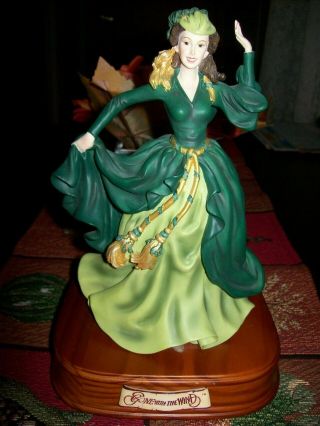 Vintage San Francisco Music Box Co.  Gone With The Wind Scarlett In Green Dress