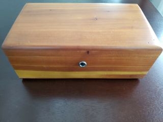 Vintage Lane Mini Cedar Chest Jewelry Box With Key Salesman Sample Dayton 