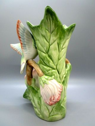 Vintage Fitz and Floyd Hummingbird Hibiscus Porcelain Bud Vase Vessel 7 