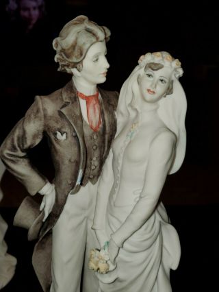 Vintage Giuseppe Armani Capodimonte 1984 Figurine Wedding Couple Statue Married