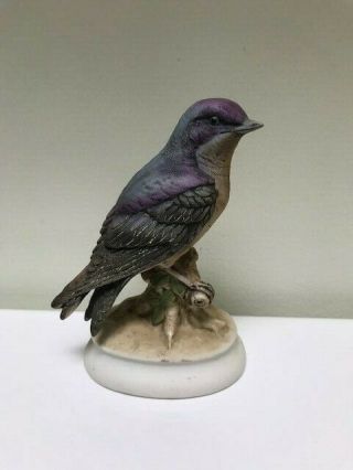 Lefton Japan Purple Martin Bird Figurine Kw1184 Statue Hand Painted