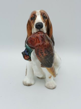 Rare Royal Doulton Spaniel Dog / Hound With Pheasant Figurine,  Hn 1028