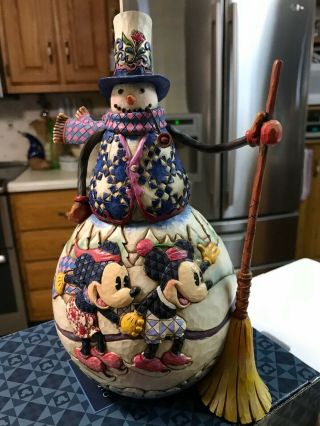 Jim Shore Snowman Old Fashioned Holiday Disney Traditions Mickey Minnie Mouse