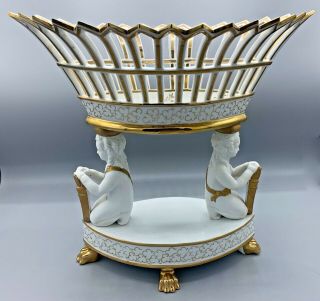 Vintage Andrea By Sadek Japan White Porcelain Cherubs Centerpiece Bowl 9 " X 7 "