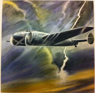 Lockheed Electra Aviation Art Val Mayerik Conan The Barbarian 13x16 