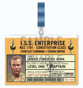 Star Trek - Captain Kirk Mirror Universe Cosplay I.  D.  Badge