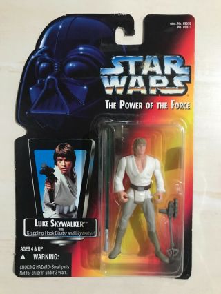 Luke Skywalker Long Lightsaber Star Wars Power Of The Force Red Card 1995