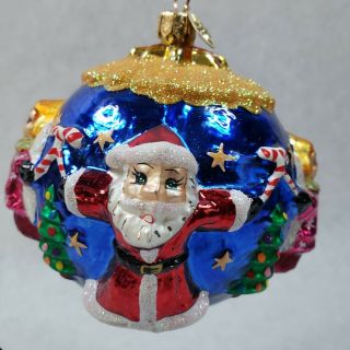 Christopher Radko Ornament Large Circle Of Cheer Santa 