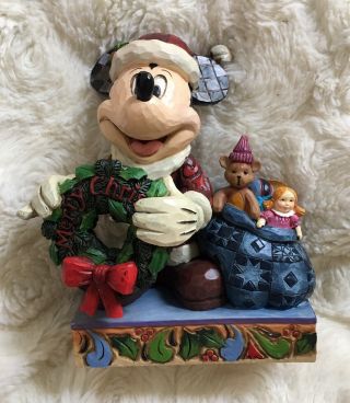 Walt Disney Showcase Jim Shore " Mickey Mouse Merry Christmas To You " 4016565