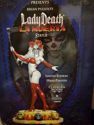Lady Death La Muerta Collectors Edition Statue Cs Moore Studio Clayton Moore Red