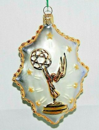 Rare Christopher Radko Glass Christmas Ornament The 50th Annual Emmy Awards Euc