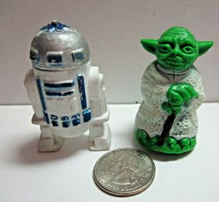 Vintage Star Wars Yoda & R2d2 Collectible Eraser Figures Lfl 1983