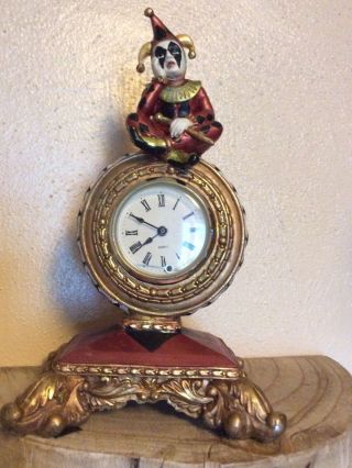 Cute Jester Clock Figurine With Clock. 2