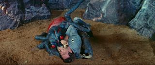1958’s Queen Of Outer Space Astronaut Vs.  Giant Cave Spider Color 4x10 Scene