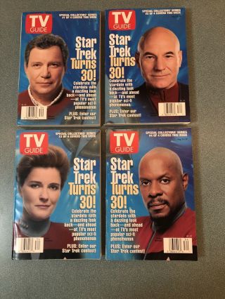 Set Of 4 Star Trek Turns 30 Tv Guides Aug 24 - 30,  1996